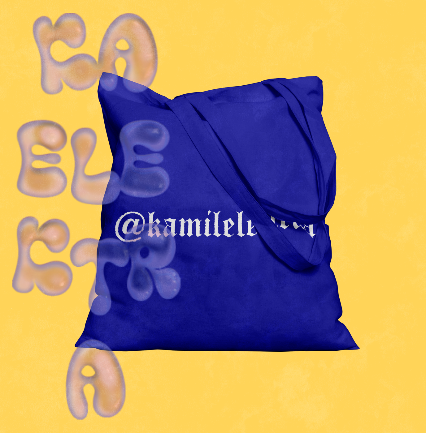 Blue Kamil Elektra tote bag design